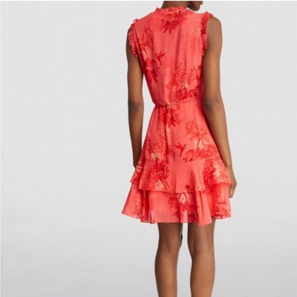 AllSaints Ari Nila Floral-Print Crepe Wrap Dress - Picture 6 of 16